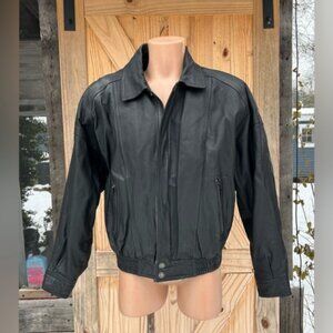 Wilsons Leather Black Men's Leather Bomber Jacket